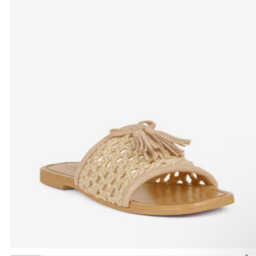 Rag & Co Handcrafted Women CEDAR Woven Suede Slide Flat Sandals 9 New Box Bag‎